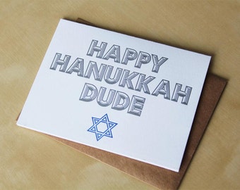 Happy Hanukkah Dude, Buchdruckkarte, 6er Set