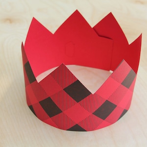 Letterpress Red Plaid Party Crown - Etsy