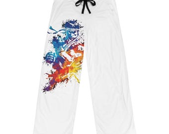 Pantalones de pijama de luchador con salpicaduras de color / Pijama con estampado de luchador
