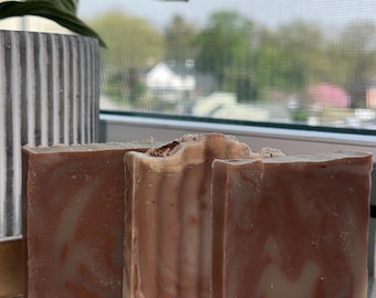 Juego de mini jabones de avena, leche y miel, con acabado bronceado, barras naturales hidratantes (paquete de 3)