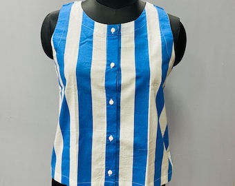 Top de algodón estampado para mujer, ideal para el verano.