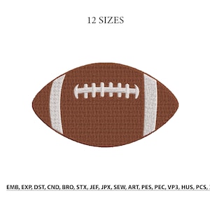 May include: A brown football with white stripes and laces. The image also includes the text "12 SIZES" at the top and a list of file formats at the bottom.