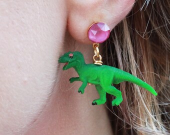 Green sale dinosaur earrings