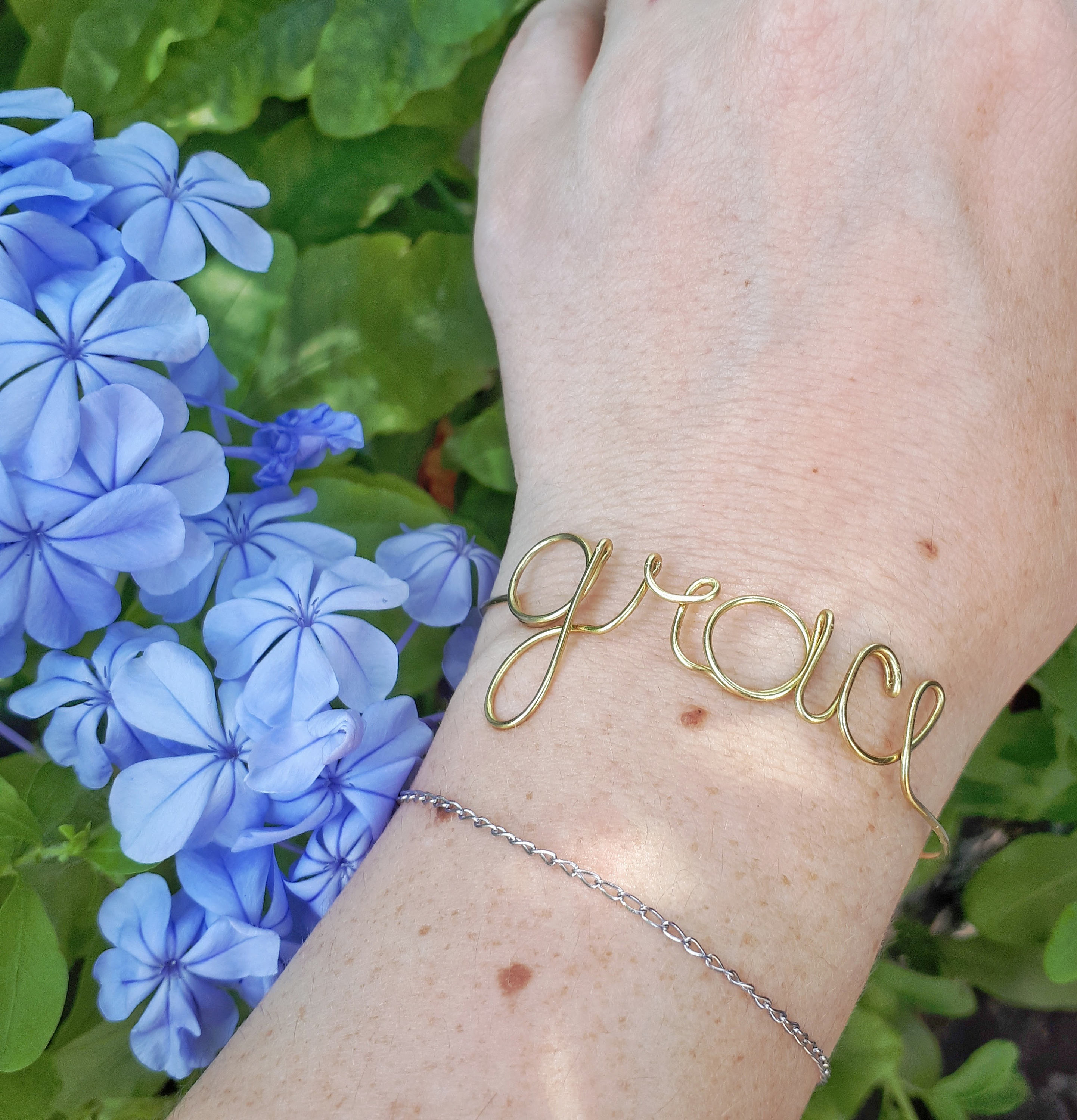 Personalized Bracelet Wire Name Bracelet Personalized Name Etsy