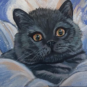 Aangepast kattenportret van foto – handgeschilderd huisdierportret – gepersonaliseerd kattenschilderij – gedenkteken huisdiercadeau – voorbeeld Milo