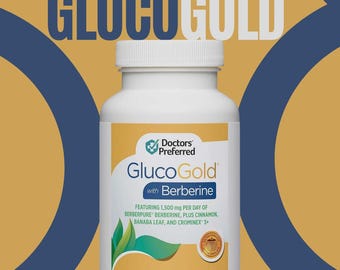 GlucoGold Berberine 1500mg Supplement Blood Sugar Support 90 Capsules Cinnamon