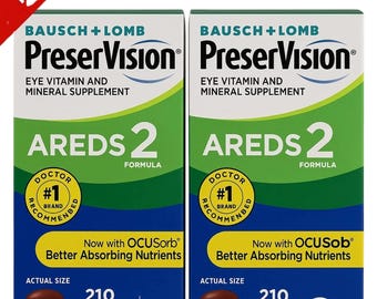 PreserVision AREDS 2 Eye Vitamins Softgels Vision Support Supplement 210 Count Mini Softgels Pack of 2
