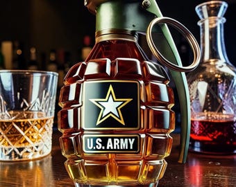 Juego de decantador de whisky con forma de granada, botella de vidrio de borosilicato, decoración única para bar, decantador de licor novedoso, regalo para hombres, bourbon y whisky escocés.