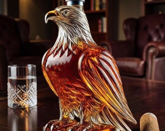 Juego de decantador de whisky Eagle, botella de licor de vidrio con forma de animal, decantador de vino de borosilicato de alta calidad, regalo único para hombres en el bar, decoración para el bar del hogar