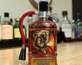 Juego de decantador de whisky con forma de extintor, botella de licor de vidrio única, decoración divertida para bar, regalo original para hombres, accesorios para bar en casa.