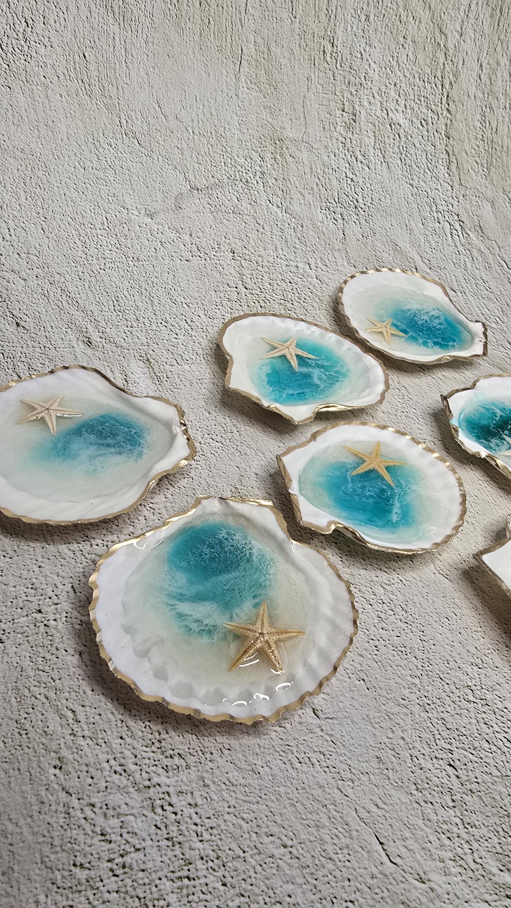 Epoxy Shell Designs Epoxy Resin Ocean Shell Decor – Beach Coastal Ornament - Etsy