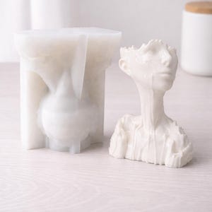 Abstract Female Bust Silicone Mold, Modern Face Sculpture Mold for Candle Soap Resin Plaster Art DIY Home Decor Gothic Style Craft Mold