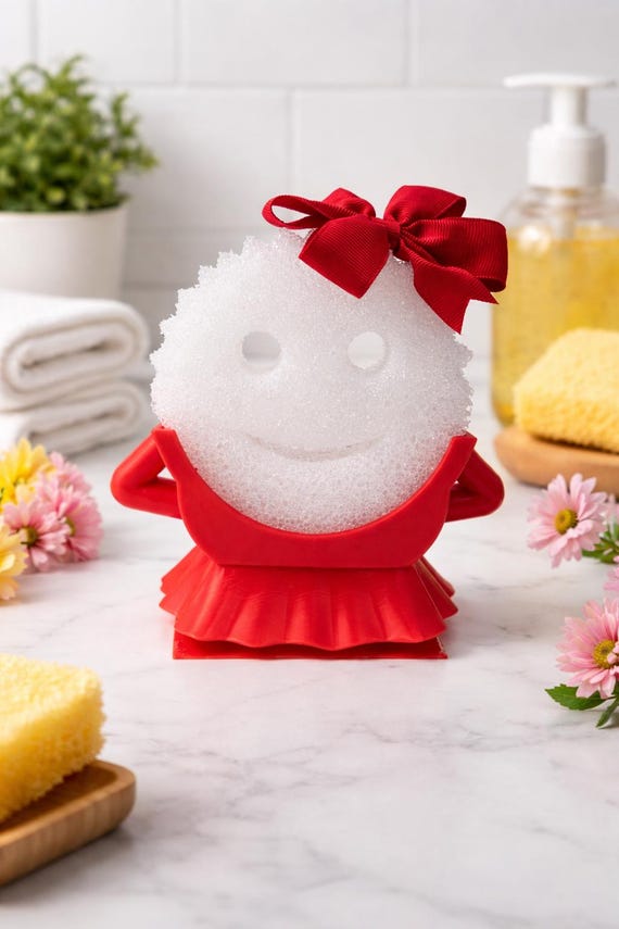Scrub Mommy Holder – Funny Functional Sponge Organizer - 3D Printed Sink Organizer | Unique Kitchen Gift