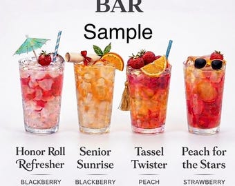 Letrero para barra de limonada de graduación (mora/fresa/melocotón/frambuesa)