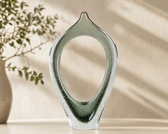 Hand‑Blown Hollow Glass Sculpture, lass Art Statue, Luxury Table Decor for Living Room, Hotel & Villa, Housewarming Gift