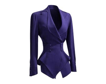 VTG MUGLER TRADEMARK Thierry Mugler Jacket Panelled Zip up Waisted