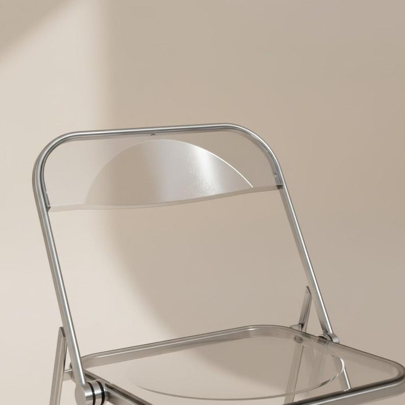 Simplistic Chair Transparent Modern Transparent Acrylic Folding Chair | Minimalist Chrome & Crystal ...
