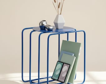 Modern Minimalist Iron Art Side Table | Multi-Functional Sofa End Shelf & Coffee Table | Creative Home Office Bookcase Display Rack