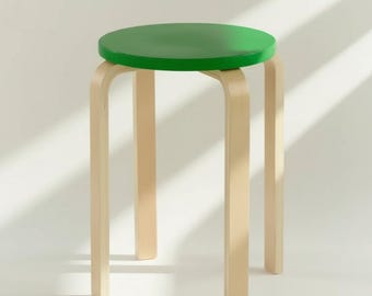 Solid Wood Stackable Square Stool Soft Cushion Seat