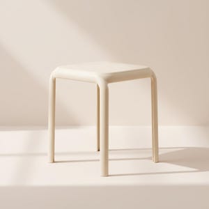 Modern Nordic Pink Stackable Stool | Reinforced Minimalist Dining & Accent Chair