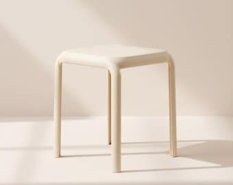 Modern Nordic Pink Stackable Stool | Reinforced Minimalist Dining & Accent Chair
