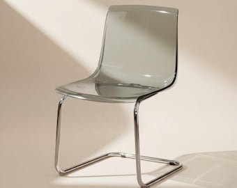 Modern Transparent Cantilever Dining Chair | Retro Nordic Crystal Seat for Kitchen & Café