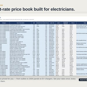 Electrician Estimate Template: Price Book, Invoice & Job Costing bild 3