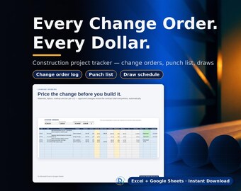 Construction Project Tracker: Change Orders, Draws & Punch List