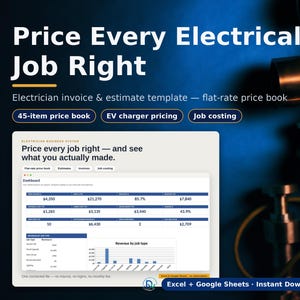Electrician Estimate Template: Price Book, Invoice & Job Costing bild 1
