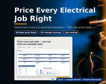 Electrician Estimate Template: Price Book, Invoice & Job Costing