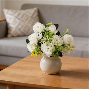 Konstgjord rosbukett – Konstgjord rosblomsterarrangemang, evig blombukett för bröllop och heminredning