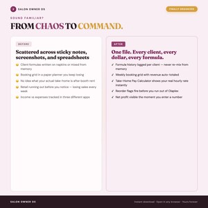 Salon Business Planner, Client Formulas, Bookings, Income Tracker (Browser File) image 7