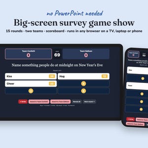 Noon Year Party new year s eve party big-screen game show on a TV