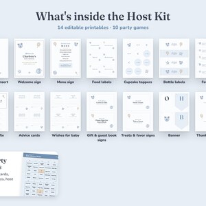 Everything included in the Teddy Bear baby shower Host Kit