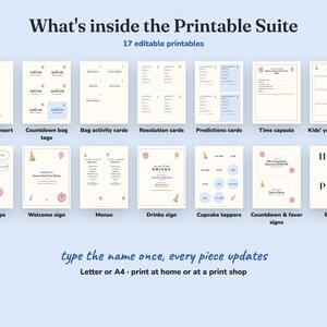 Everything included in the Noon Year Party new year s eve party Printable Suite
