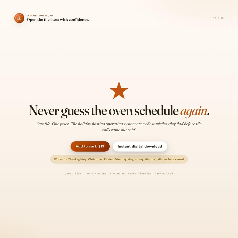 Instant download holiday hosting planner final call to action for any browser lifetime access