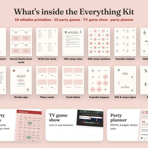 Everything included in the Gnome For The Holidays christmas party Everything Kit