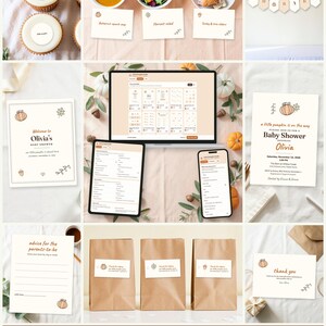 Little Pumpkin Baby Shower Host Kit: edit on a laptop, tablet or phone, every printable fills in