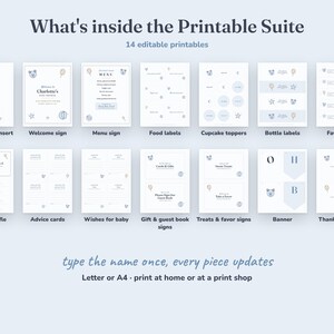 Everything included in the Teddy Bear baby shower Printable Suite