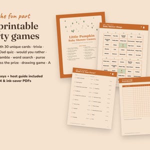 Little Pumpkin baby shower party games with answer keys