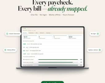 Suivi des échéances de factures, Planificateur de budget par paie, Calculateur de budget salarial, Fonctionne hors ligne sans compte Google, Téléchargement instantané