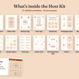 Everything included in the Fall In Love bridal shower Host Kit