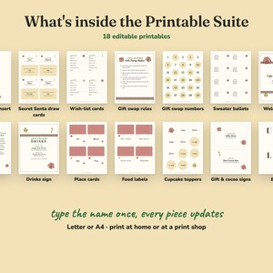 Everything included in the Ugly Sweater christmas party Printable Suite