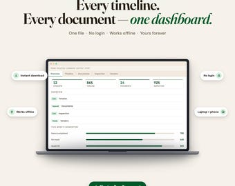 First Time Home Buyer Dashboard | Buyer Guide and New Homeowner Tool (Digital Download)