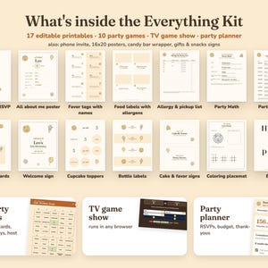 Everything included in the Party Animals kids birthday party Everything Kit