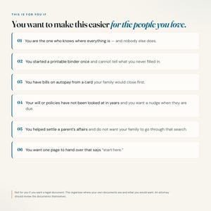 Who the end of life planner is for: the person who knows where everything is in the family