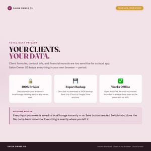 Salon Business Planner, Client Formulas, Bookings, Income Tracker (Browser File) image 6