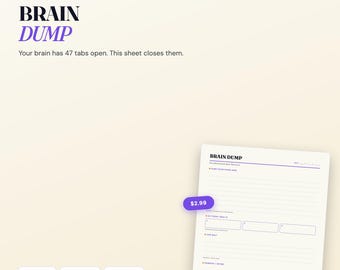 ADHD Brain Dump Printable | Daily Mind Declutter Planner (US Letter, A4)
