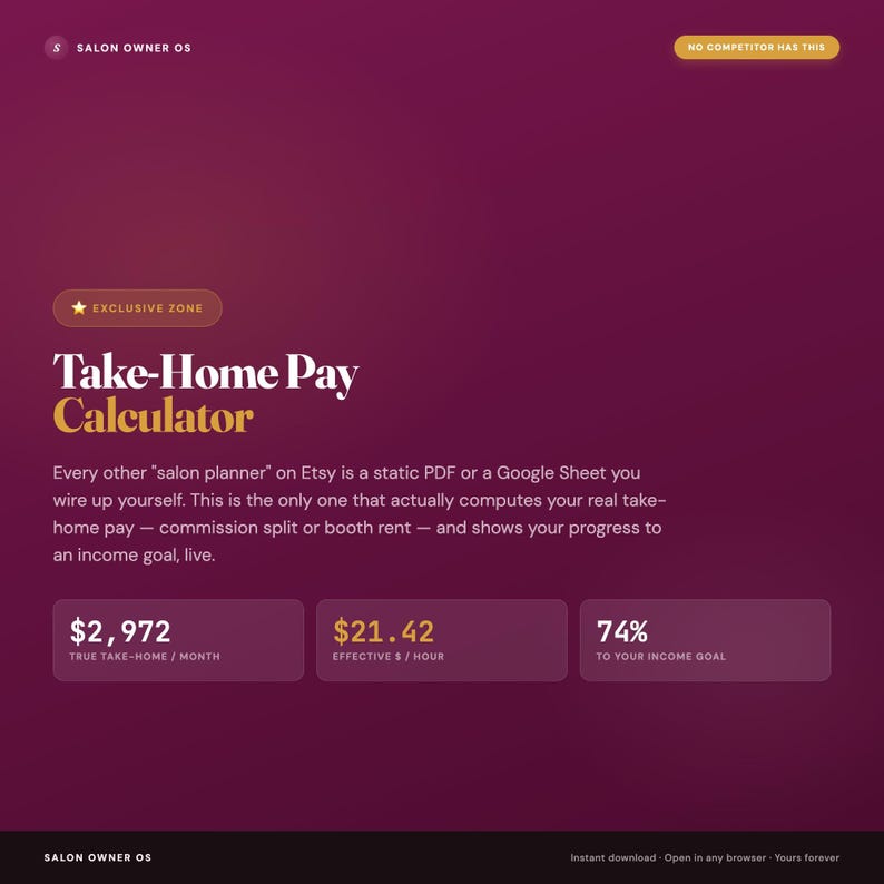 Salon Business Planner, Client Formulas, Bookings, Income Tracker (Browser File) image 4