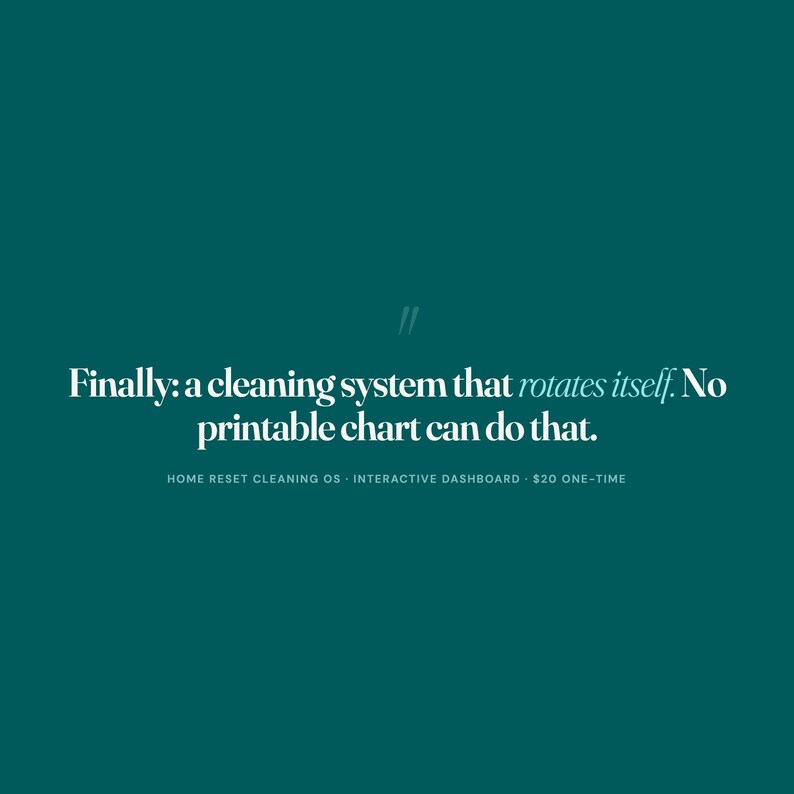 Finally, a cleaning schedule that rotates itself: no printable chore chart can carry tasks forward automatically